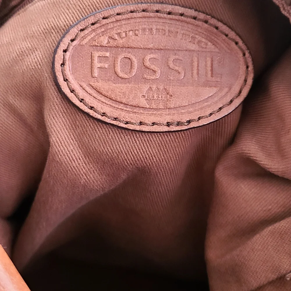 Fossil Brown and Cream Floral Hobo Bag
